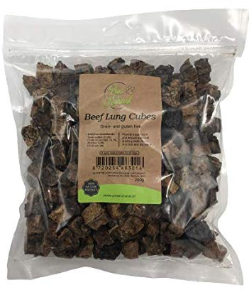 Paw Natural Hunde Leckerlis | 200g Rinderlungen-Würfel | 100% Gluten- & getreidefrei | getrocknete Lunge