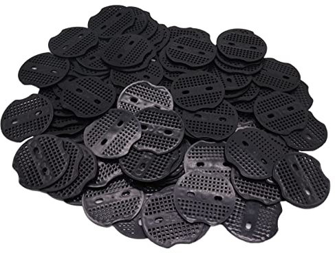 Y.A. LOTUS 100 PCS Rondelles pour Piquets de Fixation en Acier pour bâche, Rondelle d'ancrage en U pour Piquets de Jardin, Piquets de Fixation Tente (3 Trous communs)