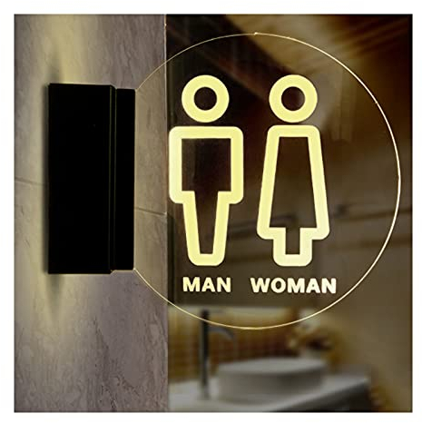 dcIustfHE Servitore Unisex Unisex, Segno a Led da Ragazza Maschio da Ragazzo, Segno Di Toilette Ricaricabile Usb Acrilico, Decorazidel Cartello Del Bagno, Cartelloni per Le Attività Commerciali/a