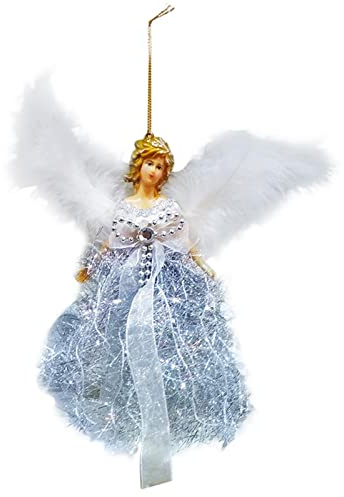 22 cm ängel julgranstopp, ängel julgransspets, ängel trädspets, hänge, julgransspets med fjädervingar, julspets