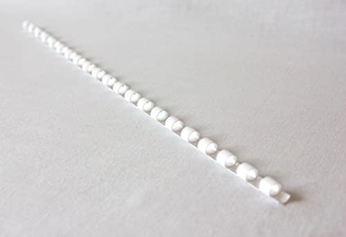 Plastikbinderücken, 14 Ringe, A5, flexibel, für Dokumente, Menü, Anleitung, Logbuch, Weiß, 14 mm, Weiß