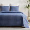Qucover Colchas Acolchadas Cama 150 Súper Suaves y Cómodas de Algodón Lavado con Patrón Moderno de Punto de Cruz, 3 Piezas Cubrecama de Verano con Fundas de Almohada, Color Azul 228x243cm
