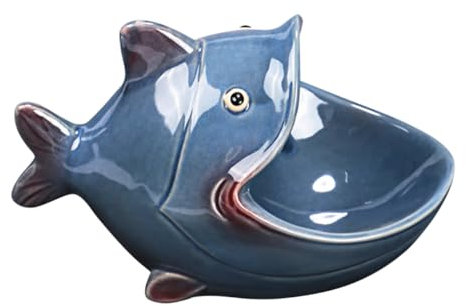 Zerodeko Élégant Plat À Bijoux en Céramique À Bouche en Forme De Poisson Assiette À Fruits Bol À Clés en Porcelaine pour De Mariage