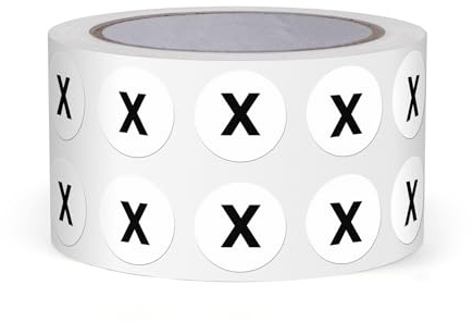 FINDAT bokstav x Dot klistermärke 13 mm självhäftande vinyl vattentät stora bokstäver alfabet runda etiketter för lager skolor fabriker företag 1000 stycken