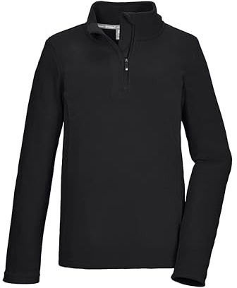 killtec Jungen Fleeceshirt mit Stehkragen und Reißverschluss KSW 248 BYS FLC SHRT, schwarz, 176, 43382-000
