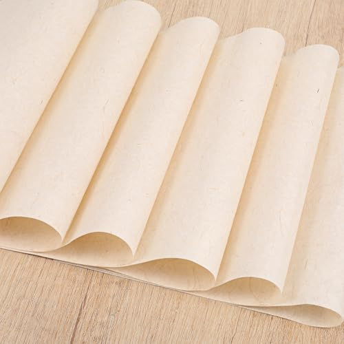 20 Sheets Mulberry Paper Sheets for Decoupage, A4 Nature Color RicePaper for Crafts Writing Drawing and Scrapbooking