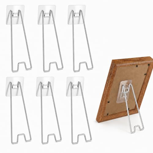suction 6 Pcs Picture Frame Stand, Picture Stand, Versatile Photo Frame Holder, Stable Display Stand, Easy to Assemble & Use, Ideal for Home, Office, Living Room, Bedroom & Decorative Display