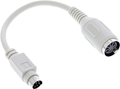 InLine 39340 - Cable Adaptador de Teclado DIN Hembra de 5 Pines a PS/2 Macho, Longitud: 10 cm Aprox
