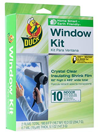 Duck 1163221 Kit d'isolation de Film rétractable pour intérieur, Transparent, 10 fenêtres