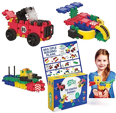 Clics Juguetes de construcción para niños a Partir de 3 años, Juguetes educativos creativos en un Set de 69 Piezas, Bloques de construcción para niñas y niños, Juguetes Montessori Stem,