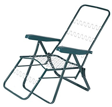 Alfresia Relaxer Chair Frame Only, Adjustable Garden Recliner/Sun Lounger Frame, Folding Steel Outdoor Chair (Cushions Not Included)