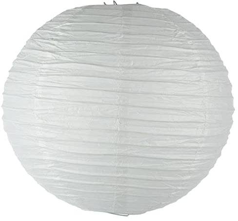 Atmosphera - Lanterne boule - papier et métal - blanc - D35 cm