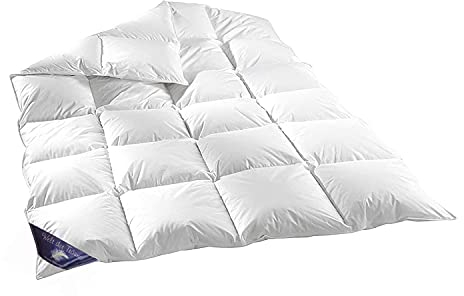 Welt-der-Träume Daunendecke | 200x220 cm | Füllgewicht: 1400 Gramm | 100% Baumwolle | Daunenbettdecke 200x220 | Federdecke | kein Lebendrupf | Ganzjahresdecke | weiß