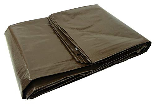 Multifunktionell presenning, vattentät, regntät presenning, marktäckare – extra tjock – slitstark – brun – 200 g/m² – 2 x 4 m