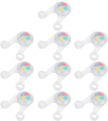 Keenso 10 Stück LED Camping Seil Seil Hängeleuchte, Camping Seil Warnleuchten Außen Silikon Camp Zelt Zelt Schnur Seil Warnleuchten(Volle Farbe)