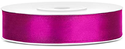 Nastro Raso Poliestere Confezione Regalo 6/12/25/38/50/100 mm x 25 m (Taglia 12mm x 25m - Colore Rosa Fucsia)