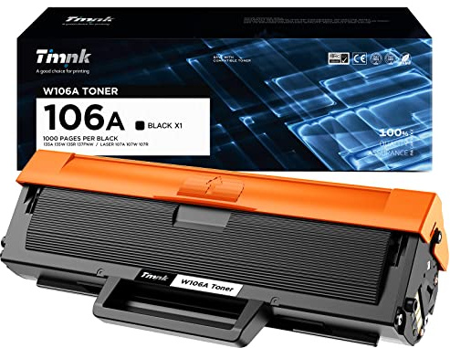 Timink 106A Toner (con chip) Compatibile per HP W1106A Sostituzione con 107a 107r MFP 135a 135r 135w 137fnw (1 Nero, 1000 Pagine)