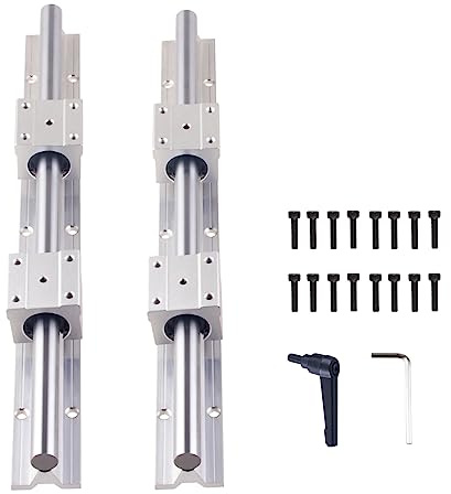 ONLISUM Linearschiene Linearführung SBR12 500mm 2 Stück Linear-Schienenwelle 4 Stück SBR12UU Lagerbock CNC-Kit Linearschienen und Lager-Kit für Automatisierte Maschinen und Anlagen