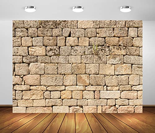 BELECO 3x2.5m Tissu Rétro Brique Mur De Pierre Fond Photographie Ancien Mur De Roche Texture Brique Pierre Fond D'écran Château Mur De Pierre Décoration De Fête Studio Booth De Photographie