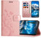 JZASES Coque pour iPhone 12 / iPhone 12 Pro, Housse en Cuir PU avec Fonction de Support, Etui à Rabat Portefeuille Coque Compatible avec iPhone 12 / iPhone 12 Pro, Or Rose