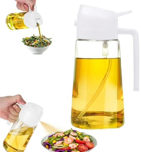 JVHLOV Versatore E Spruzzatore Di Bottiglia D'Olio 450ml, Nebulizzatore Olio, Spray Olio Cucina, Spray per Olio da Cucina in Vetro, per Cucina Nebulizzatore Olio Aceto Cucinare Forno BBQ Insalata