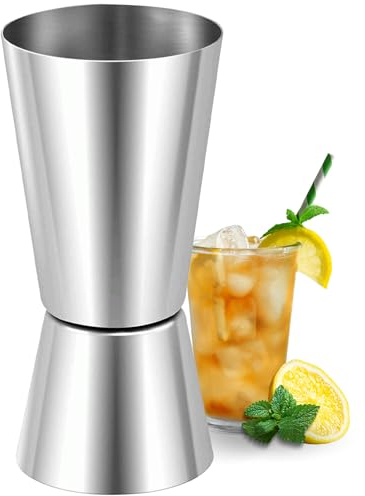 CHEFZOCO Vaso Medidor Cocktail, Vaso medidor para cócteles, Jigger Dual, Medidor para Cócteles, Dosificador de Bebidas, Medidor Doble de Cocteles, Acero inoxidable, Capacidad 15cc - 30cc