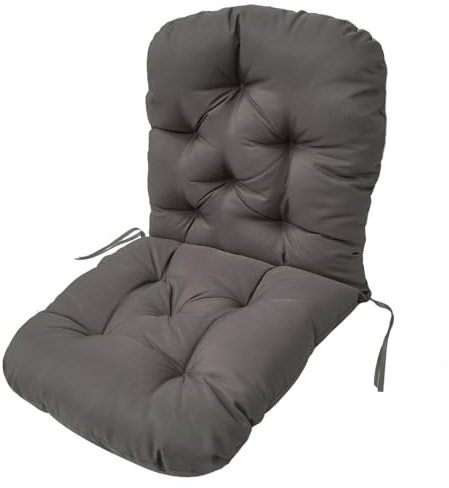 Cuscino impermeabile per sedia a dondolo in rattan, con laccetti, grigio scuro, per mobili da esterni