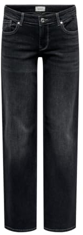 ONLY Onljudy-O LW Wide Leg DNM Tai850 Noos, Noir délavé, L