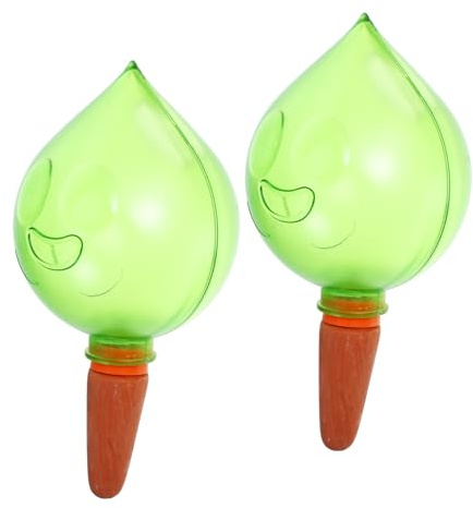 HEMOTON 2 Pièces Bulbes Arrosage Automatiques pour Plantes Pot Dispositif Irrigation Transparent Vert Arrosage Autonome pour Fleurs et Plantes Intérieur