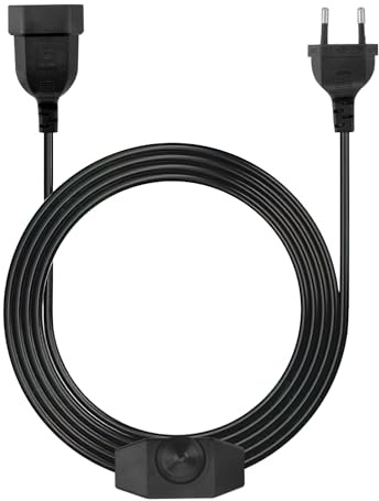 VOSSOT Regulador de intensidad LED con interruptor, 2 metros de intensidad de cable, 230 V, 220-250 V/100 W máximo, enchufe europeo, cable de extensión giratorio para lámparas