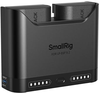 SMALLRIG LP-E6NH Camera Battery Set for Canon 22.5W Dual Slot Camera Charger with 1940mAh Batteries, Complete for Canon EOS R6 Mark II/III, 5D Mark II/III/IV, 6/7D, 6/7DMark II, R, R5/6/7-5484