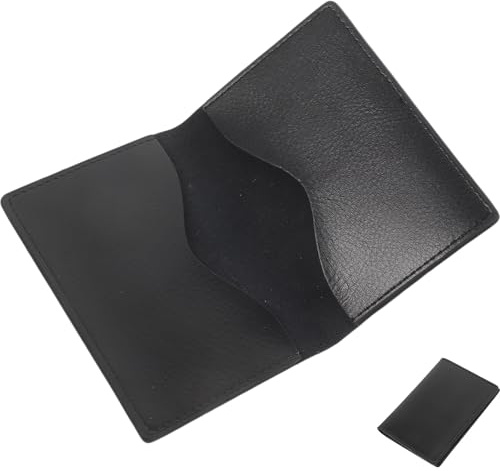 Holibanna Porte-Cartes de Visite pour Homme en Cuir Noir Étui Porte-Cartes Double Face Boîte à Cartes Compacte Résistante pour Cartes Bancaires Usage Quotidien et Professionnel