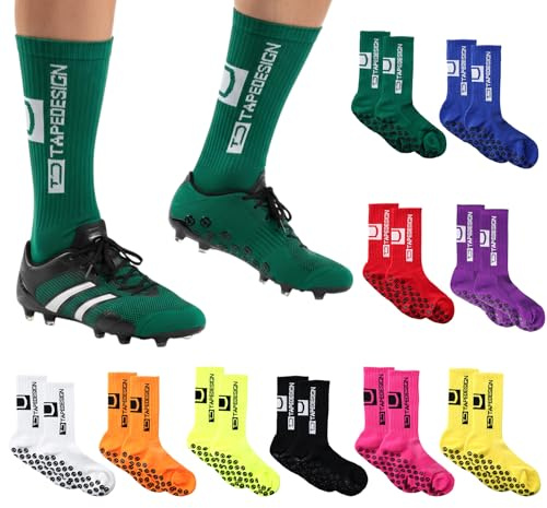 Kaslaider 10 Paires Chaussette Foot Hommes EU 39-44, Antidérapantes Respirantes Chaussettes de Sport, Chaussettes de Vélo Multicolore, Running Socks pour Football Rugby Yoga Randonnée Pilates Course