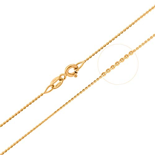 Goldene Damen Kette 333 8k Gold Gelbgold Ankerkette 45cm Gravur