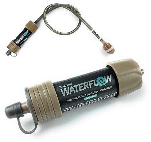 Wasser Filter tragbarer survival - Mini Wasserfilter Outdoor - Trinkwasser Überleben - 99,9% Bakterienentfernung - Mit Eimerbefestigung Für Camping, Reisen, TÜV-geprüft (2000 Liter)