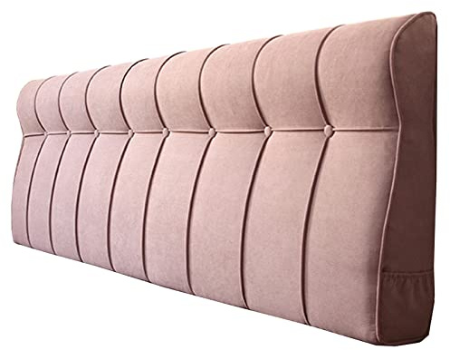 CHENGZ Bett Rückenlehne Lesekissen Kopfteil Kissen Baumwolle Und Leinen Doppelbett-Rückenkissen Wandkissen/Ohne Kopfteil, Schlafzimmer Sofa Rückenpolster,Pink-200x60x10cm