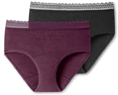 Schiesser Secret Care - Confezione da 2 Slip mestruali, Taglio Comodo, a Tenuta stagna, Assortiti 2_176300, 34-36