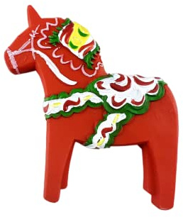 Dala Horse Svezia - Magnete da frigorifero per souvenir turistici, decorazione 3D magnetica, dipinto a mano