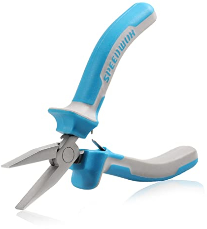 SPEEDWOX 4,5 Zoll Flachzange für die Schmuckherstellung Glatte Backenzange Drahtbiegen oder Begradigung Ringöffnung Entenschnabel Feinzange für DIY-Schmuckherstellung Hobby-Projekte