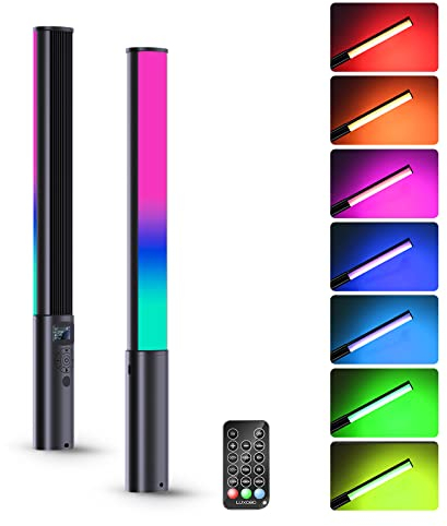 LUXCEO P400 Lámpara LED de vídeo RGB para fotografía, 360° de Colores completos, 2500mAh batería integrada y Control Remoto, Pantalla LCD de 2500K-6500K, CRI 95 +, para fotografía TikTok Youtube