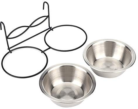 SYITNSTE Stainless Steel Hanging Food & Water Bowl for Cats, Dogs & Puppies - Perfect for Crate & Cage