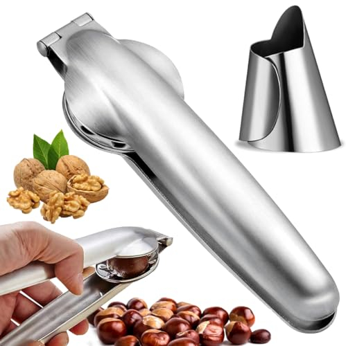 Taglia Castagne in Acciaio Inossidabile, Pinza per Castagne con Protezione per Le Dita, Multifunzione Taglio della Castagna, Castagne Utensili Cucina per alla Maggior Parte delle Noci