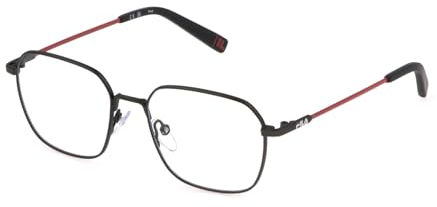 FILA GEOMETRIC Edelstahl Brillen in Matt Gun Metal für Unisex, Brille mit Sehstärke, optional mit Sonnenbrillen tönung oder Blaulichtfilter (Modell VFI544L)