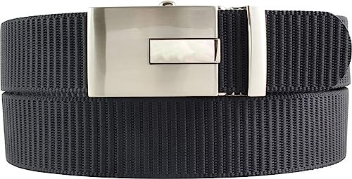 BELTINGER Veganer Gürtel stufenlos verstellbar 3,5cm | Extrem robuster Automatik-Gürtel 35mm | Einfarbiger Wander-Gürtel aus Nylon | Arbeit-Gürtel | Schwarz 125cm
