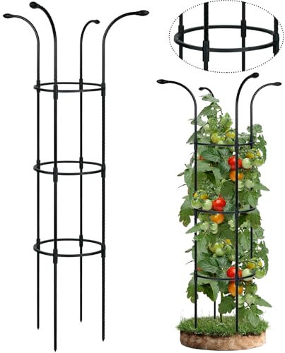 Plant Support Stakes 130cm, Tall Tomato Cage Plant Support for Outdoor Plants Climbing Vines Flowers Stands Cucumber Trellis Garden Plant cage, 1Pack