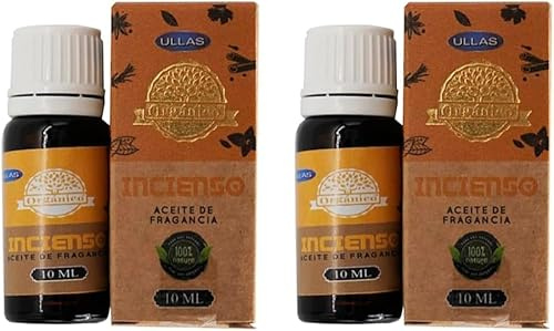 Huile essentielle d'Encens – 2 flacons de 10 ml – Le bien-être naturel dans chaque goutte – 100% pure – Biologique (Encens)