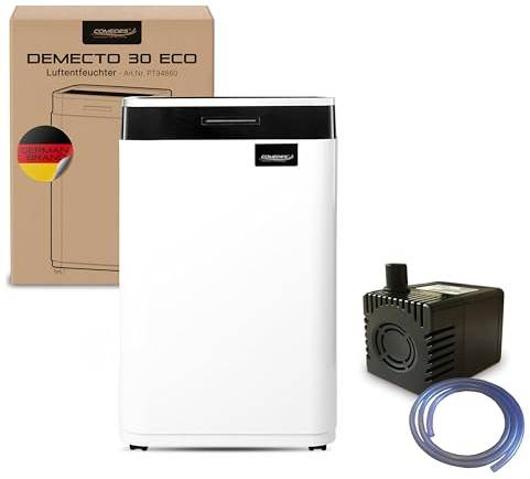 Comedes Demecto 30 eco avfuktare (25 l/24 h) PowerDrain kondensatpump – lämplig för rum och källare upp till 100 m²/230 m³, byggtork med slanganslutning, inkl. 3 m slang