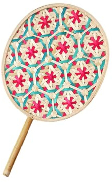 Abanico de bambú Natural Tejido Hecho a Mano Mano Palmas Coloridas Hojas Abanicos de Mano Veranos Suministros de refrigeración Decoraciones para hogar Estilos Chinos de Mano