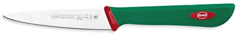 Sanelli Premana Professional Coltello Spelucchino, Acciaio Inossidabile, Verde/Rosso, 10 cm