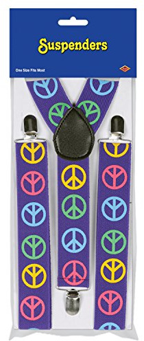 Beistle Novelty Adjustable Suspenders, Clip-On Multicolor Design